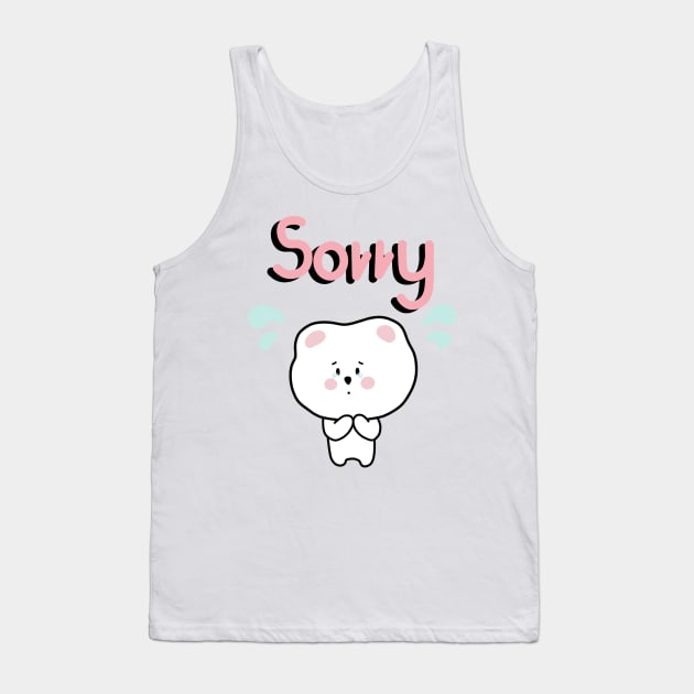 white bear saying sorry Tank Top by Bmild